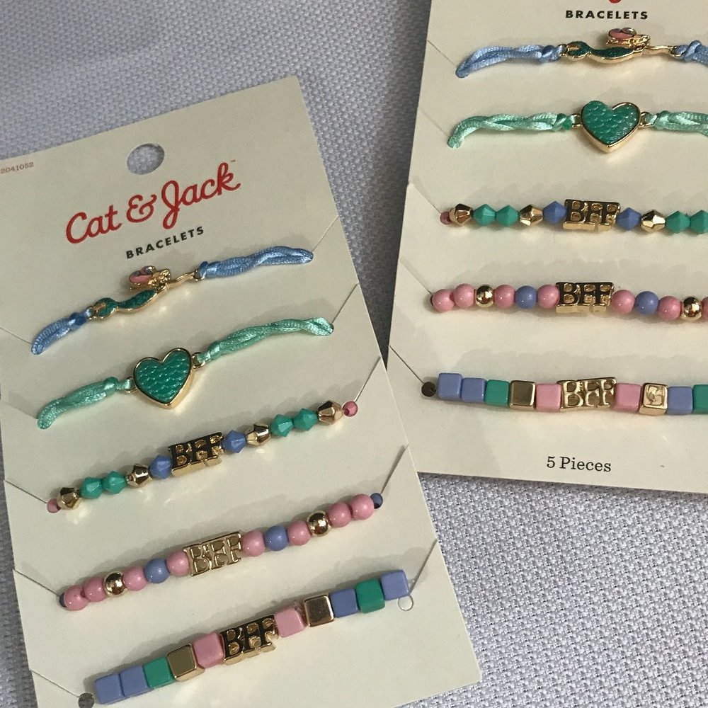 Cat And Jack Best Friends Forever 5 piece Bracelet 2 Pk - Picture 1 of 5